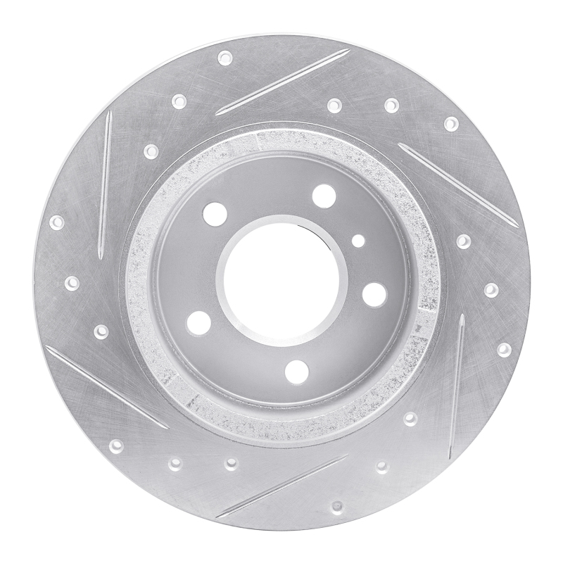 Buick Lucerne Brake Rotor (1) - Rear Right - R1 Concepts - Drilled & Slotted - Silver - `06-`11